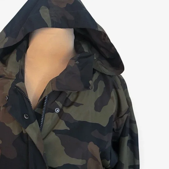 Zara Basic Camo Wind Breaker Rain Jacket Women's Size Small - Picture 2 of 5
